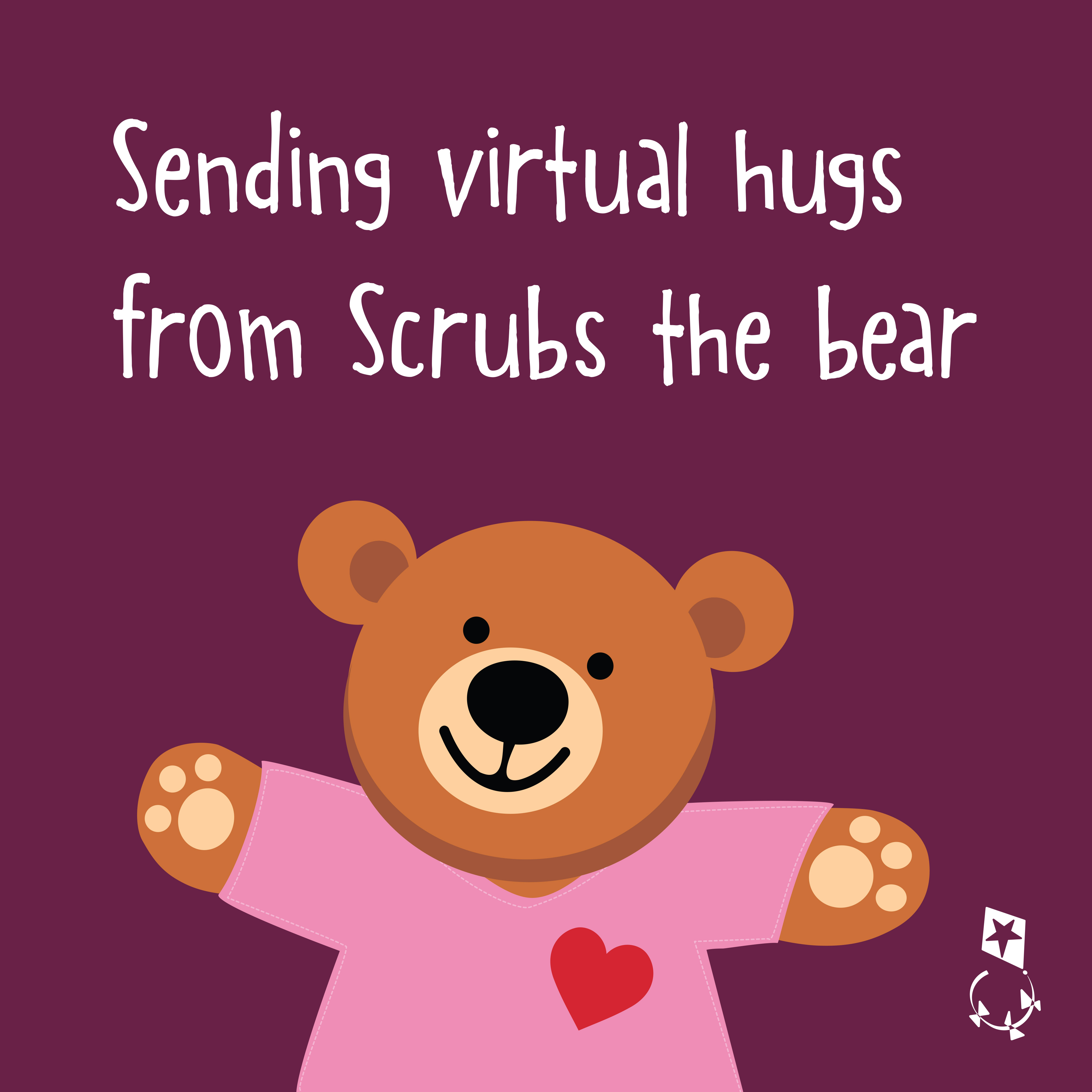 Sending Virtual Hugs from Scrubs the Bear Valentine's Day card