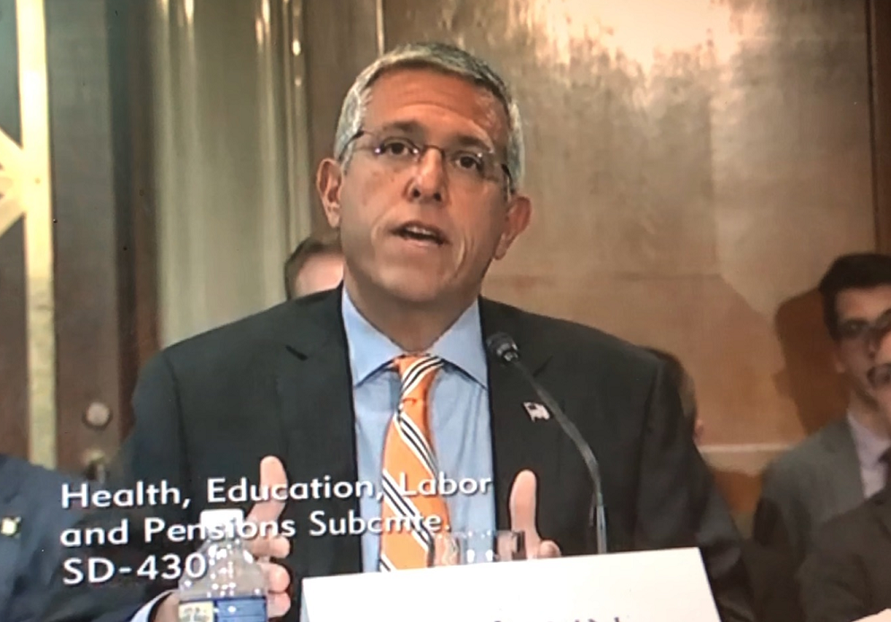 Alan Levine presenting to the Health, Education, Labor and Pensions Subcommittee, SD-430