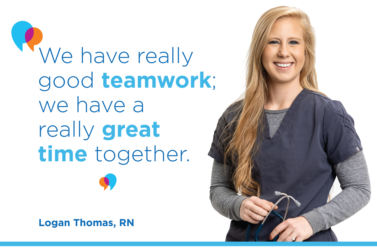 Photo: Logan Thomas, RN - female nurse