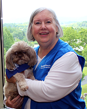 Marie Cope with her pet therapy dog Lucy