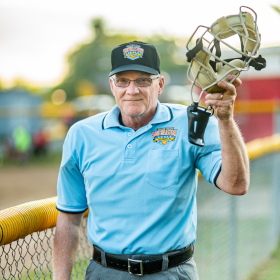 photo: Kris Ratliff dressed in umpire uniform