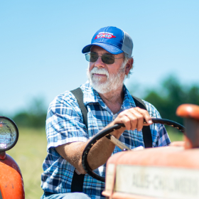 photo: Lanny on tractor