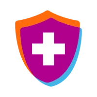 Shield with white cross icon 