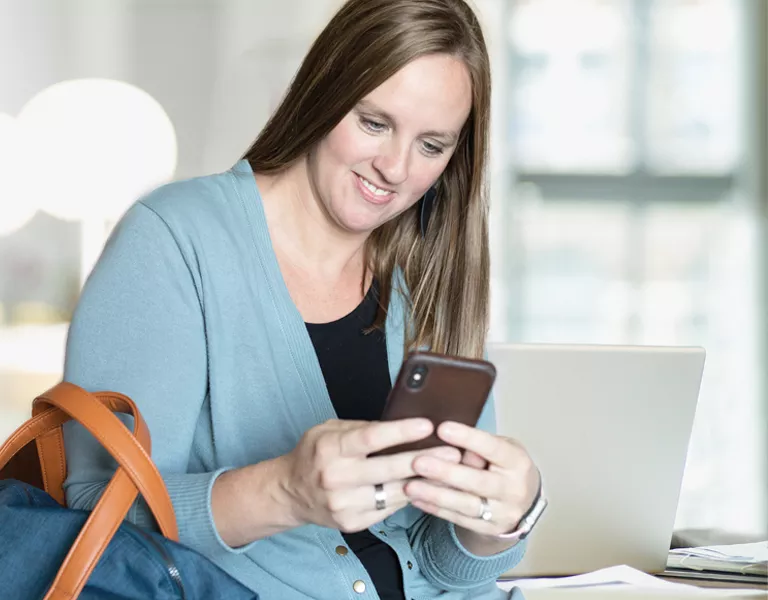 Woman looking at phone