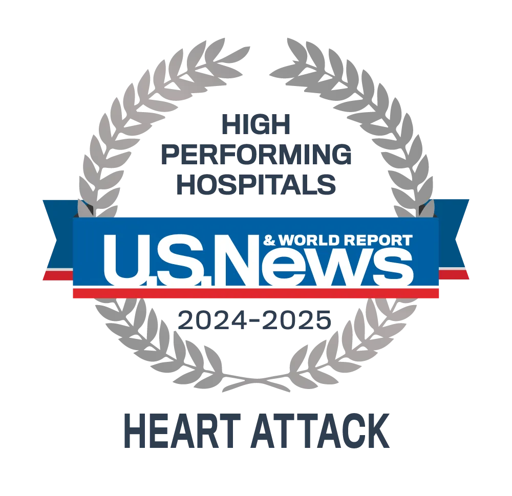 U.S. News & World Report High Performing Hospital Badge for Heart Attack
