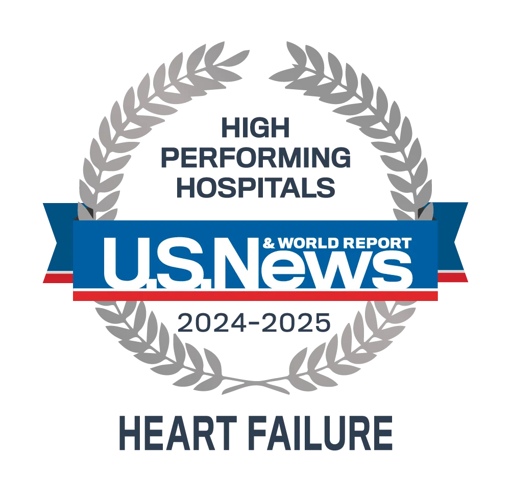 U.S. News & World Report High Performing Hospital Badge for Heart Failure