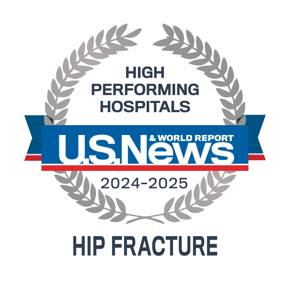 U.S. News & World Report High Performing Hospital Badge for Hip Fracture