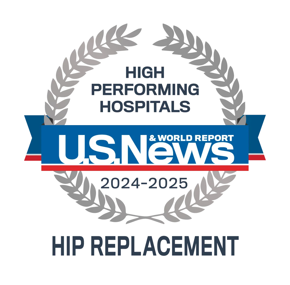 U.S. News & World Report High Performing Hospital Badge for Hip Replacement
