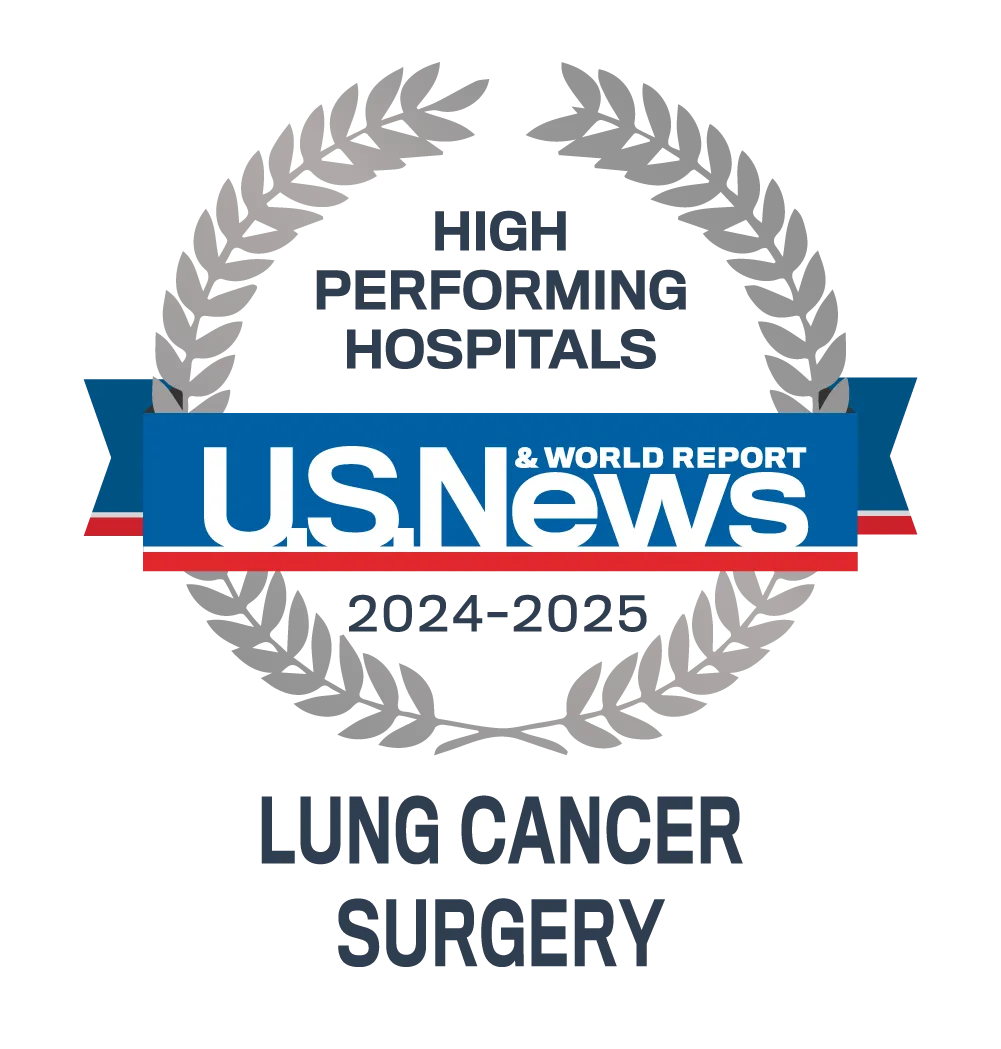 U.S. News & World Report High Performing Hospital Badge for Lung Cancer Surgery