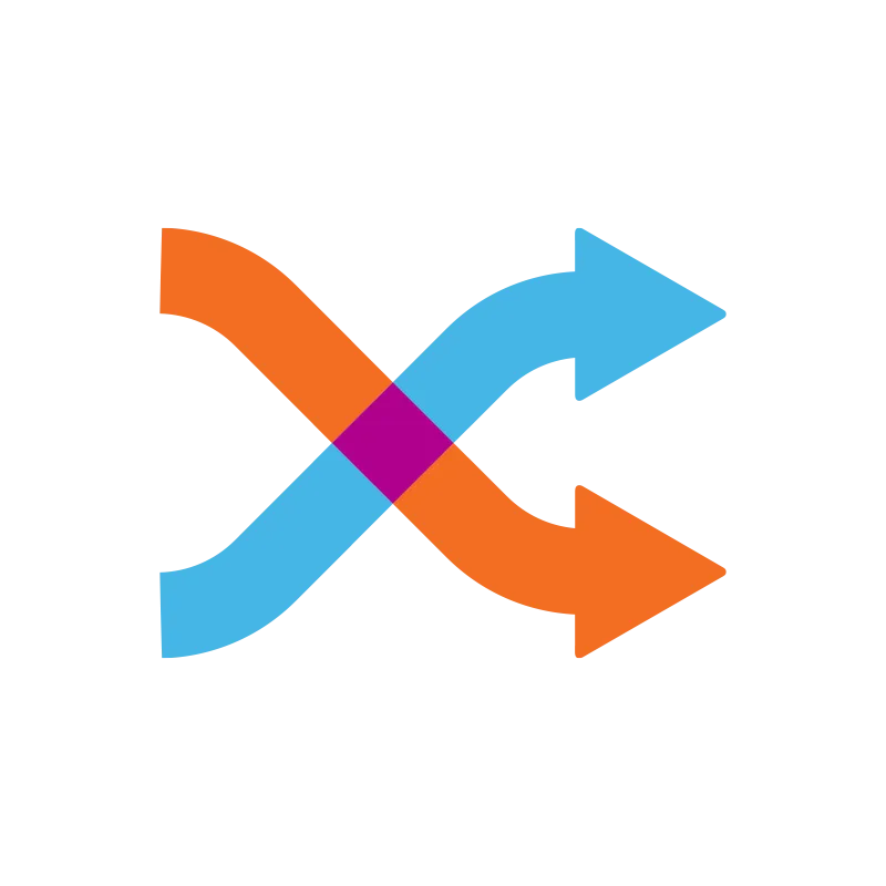 Icon of two arrows crossing paths