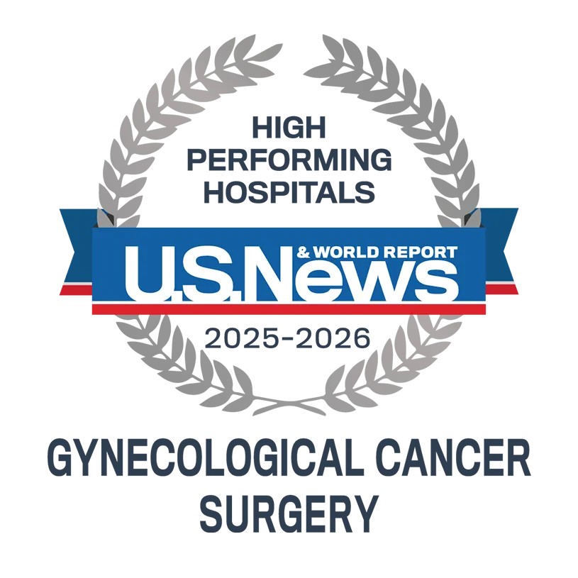 U.S. News & World Report High Performing Hospital for Gynecological Cancer Surgery 2025-2026 Badge