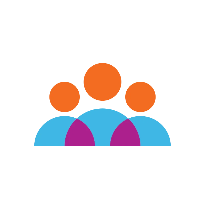 Icon of three people standing next to one another