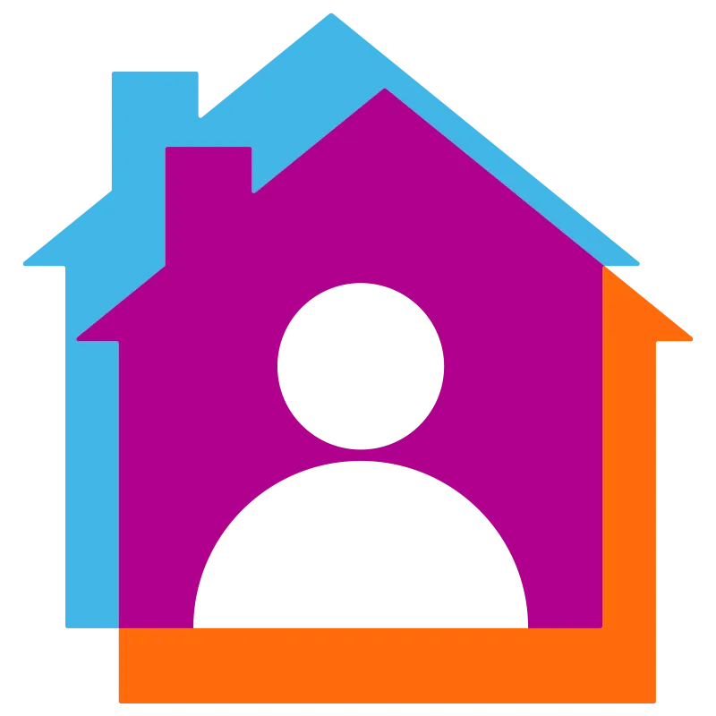 House icon with person inside