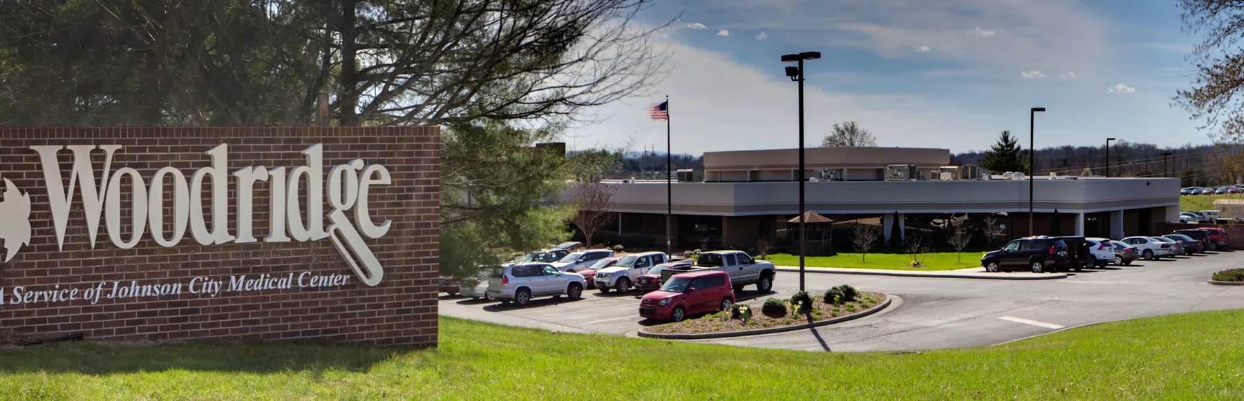 Facility exterior of Woodridge psychiatric hospital in Johnson City, Tennessee